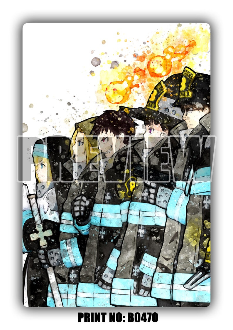 Fire Force set of 6 prints Fire Force Poster Print Fire | Etsy