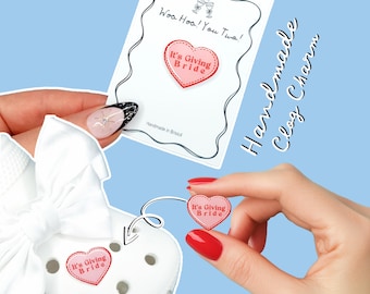 Bride Croc Charm Heart– Wedding Shoe Charms – Pink Hen Party, Bridal Shower, It’s Giving Bride, Personalized Bridal Gifts