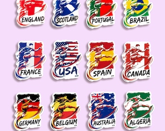 Football Shoe Charms, England Flag, 2026 Match, Football Flags Shoe Charms, French Flag, South Africa, Soccer Gift