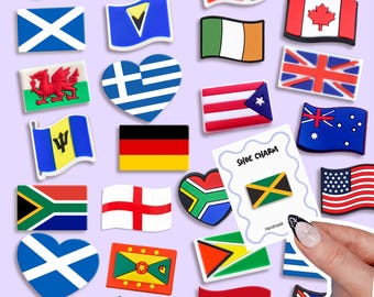 Shoe Charms National Flags England, Country Flags Jamaica African Caribbean Flag Scotland Wales