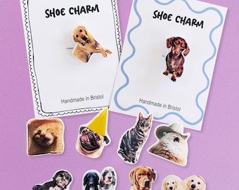 Photo Croc Charm, Personalised Pet Photo Shoe Charms, Custom Clog Shoe Decoration, Secret Santa Gift, Your Cat, Dog Custom Face Shoe Pin