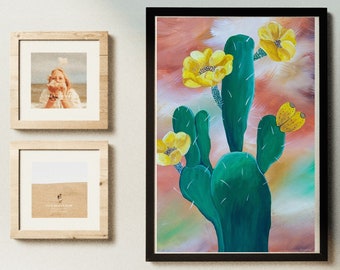 Impressionist cactus painting