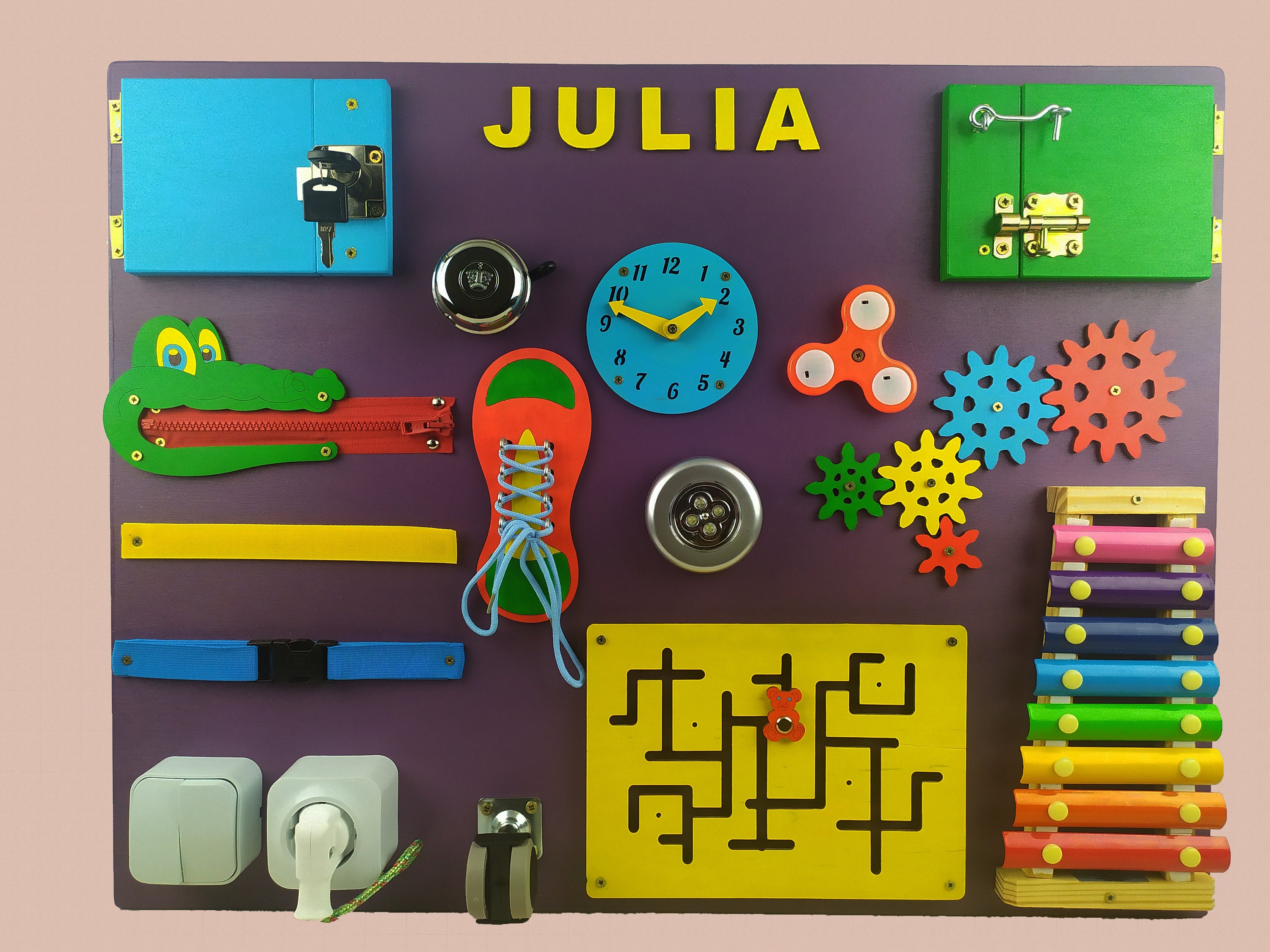 Personalized Montessori busy board Toddler board toy activity Etsy