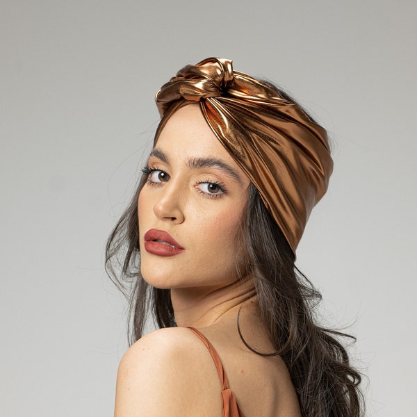 NUEVO turbante de alambre flexible inspirado en la vendimia, diadema de bronce metálico, peinado fácil de un tamaño, accesorios para el cabello de invitados de boda, regalo de esposa