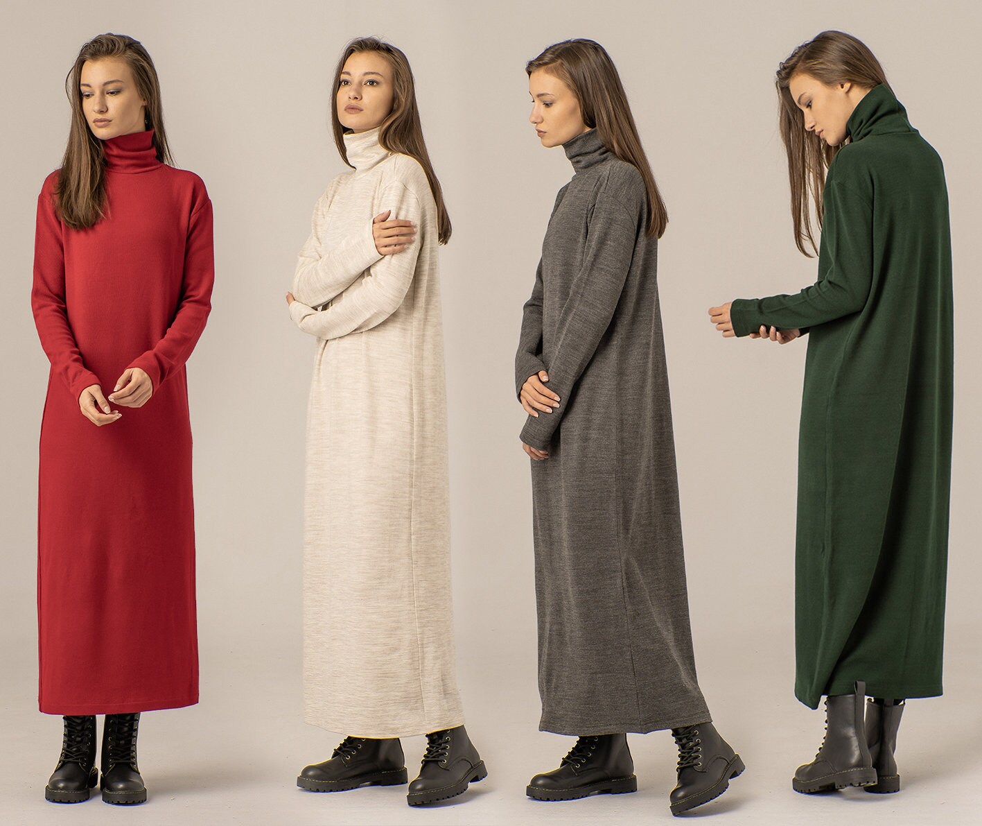 Minimalist Long Wool Dress Maxi Sweater Dress Woolen Tube - Etsy Singapore