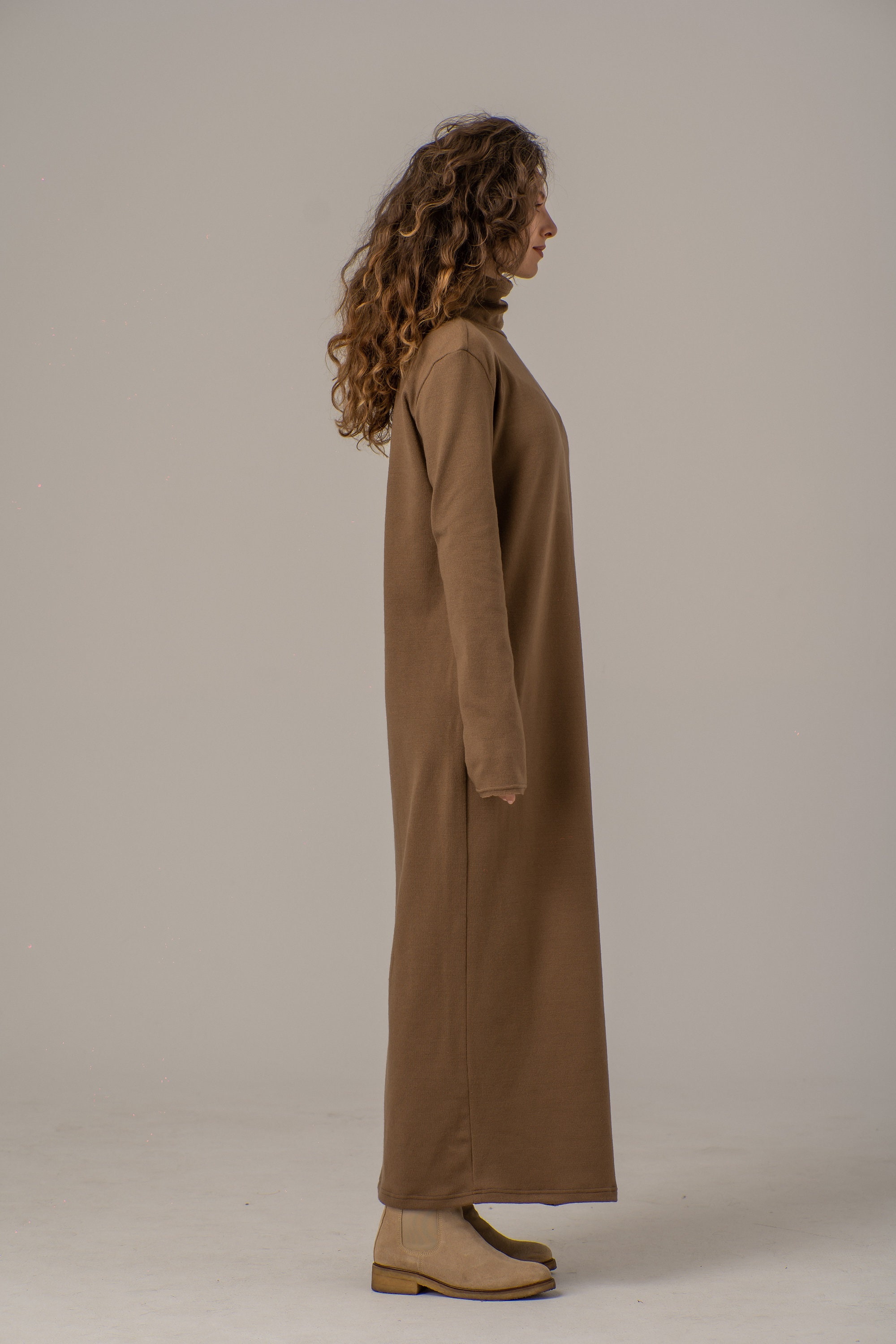 Wool Maxi Sweater Dress Knitted Long Winter Dress Oversized Etsy