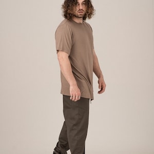 アシンメトリーTシャツ、メンズコットンシャツ、プラスサイズ服、ゆったりシャツ、半袖シャツ、メンズ服、サマーTシャツ、ストリートウェア 画像 6