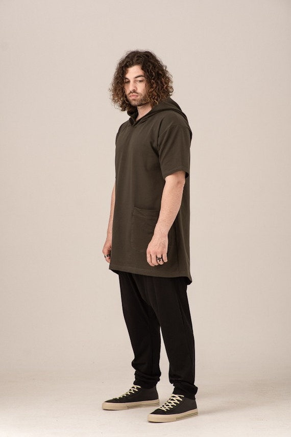 Half sleeve online hoodie shirt