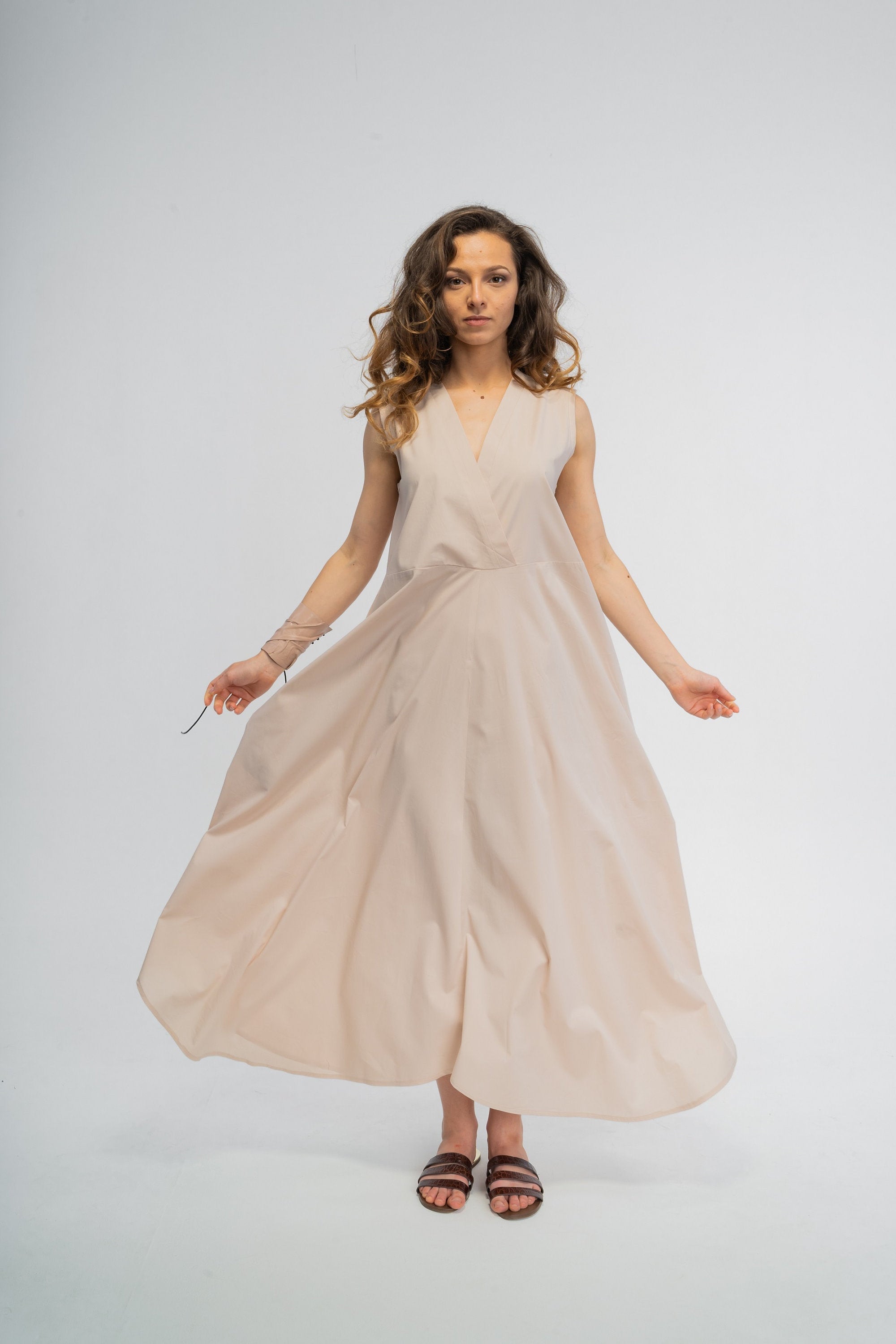 Flowy Wedding Guest Dress, Cotton Maxi Summer Dress, Plus Size Clothing, Beach Cover Up Dress, Full Length Slip Dress, Formal Petite Dress