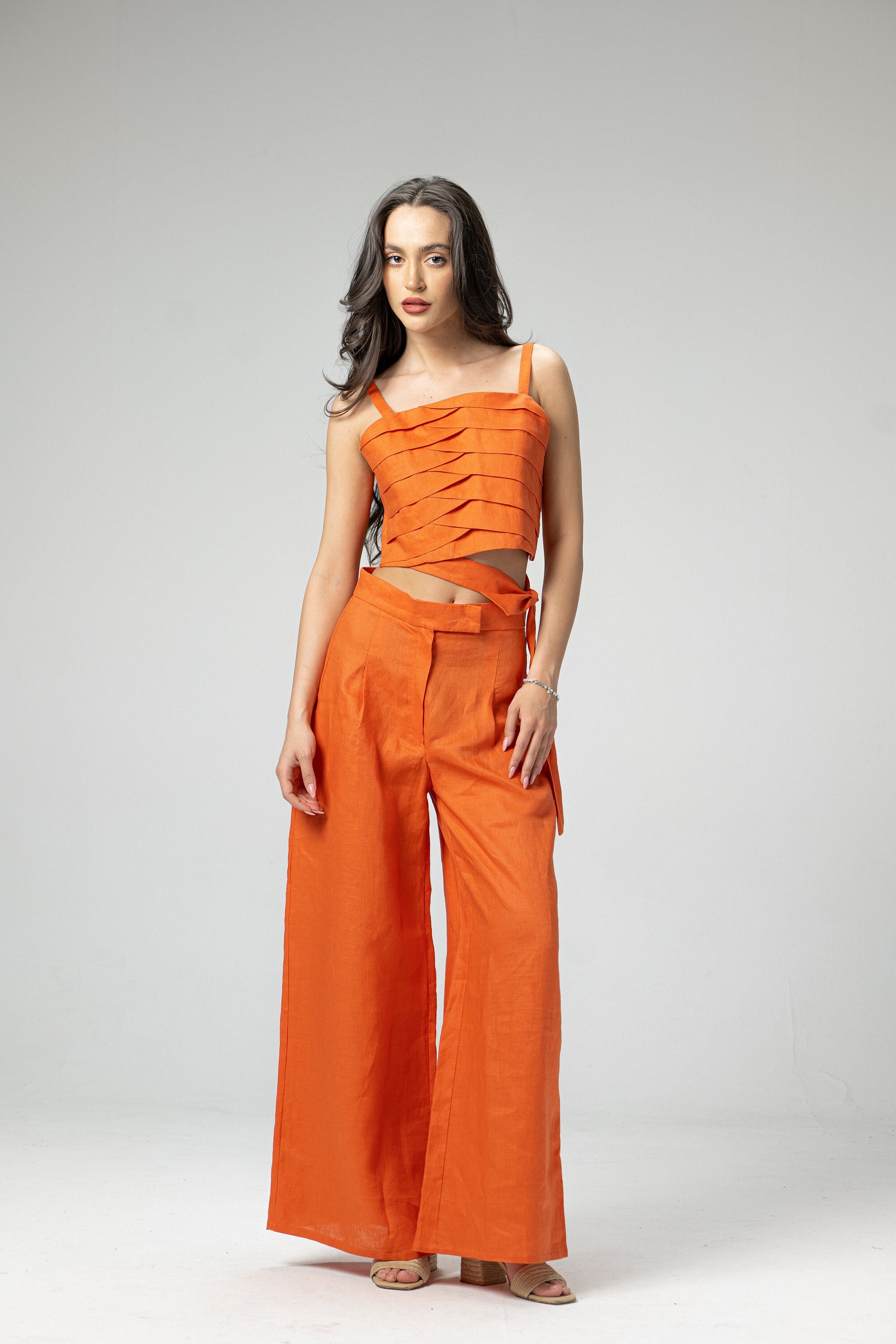 パンツ Msgm Orange Twill Pant Magid Pt930Or26X32 13Oz. Orange Cotton Whipcord Pants