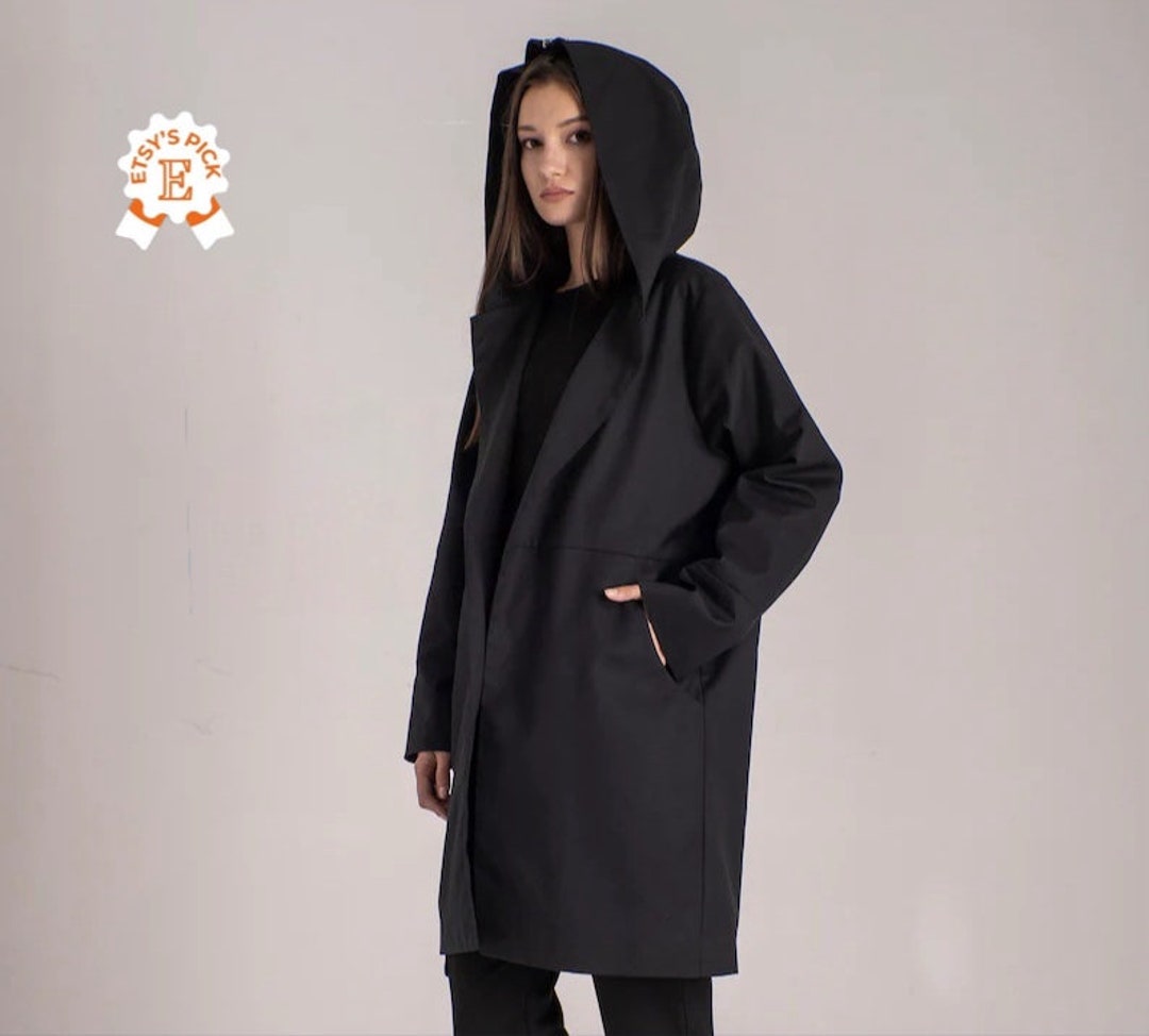 Black light trench coat deals