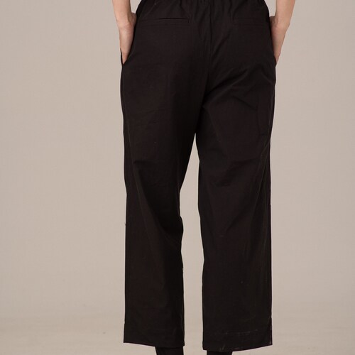 Pleated Pants, Cropped Minimalist Pants, Gaucho Pants, Loose Fit Pants, Elastic Waist Pants, Wide shops Women Pants, Modern Casual Pants,Wife Gift