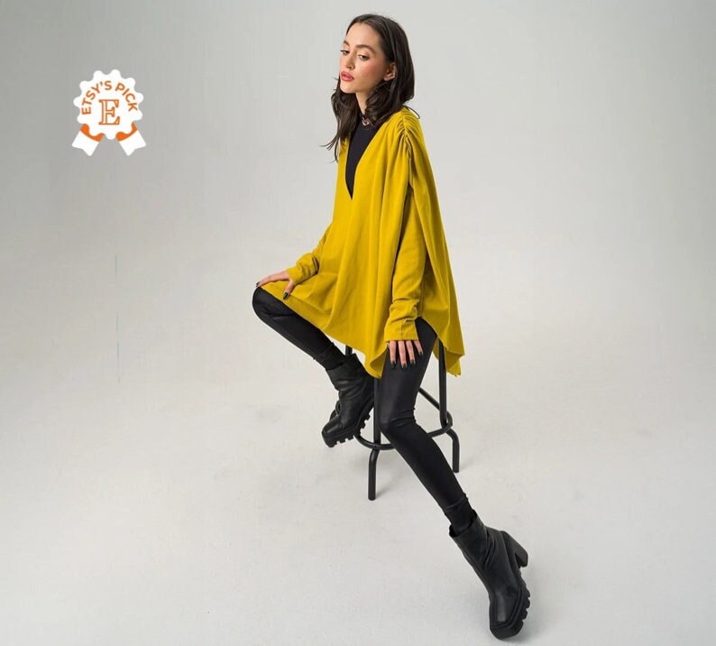 Tunique En Coton Moutarde - Taille 44 - Occasion Très Bon état