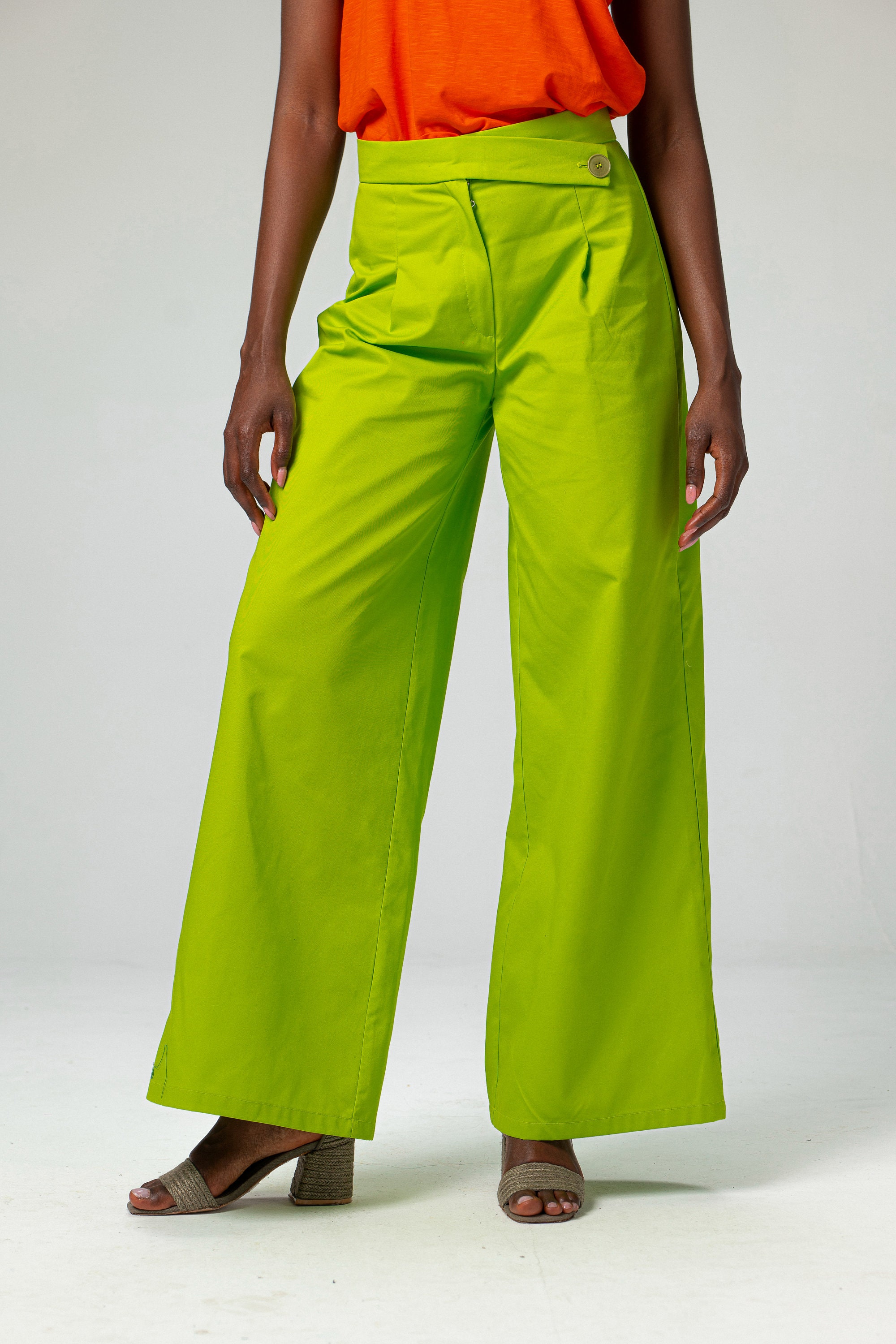 NEW Vibrant Wide Leg Cotton Pants, Palazzo Pants With