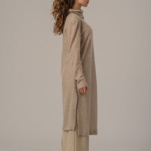 Maxi Sweater Dress, Turtleneck Dress, Comfortable Everyday Dress, Long Sweater Dress, Plus Size Dress, Wool Maxi Dress,Cable Knit Long Dress image 6