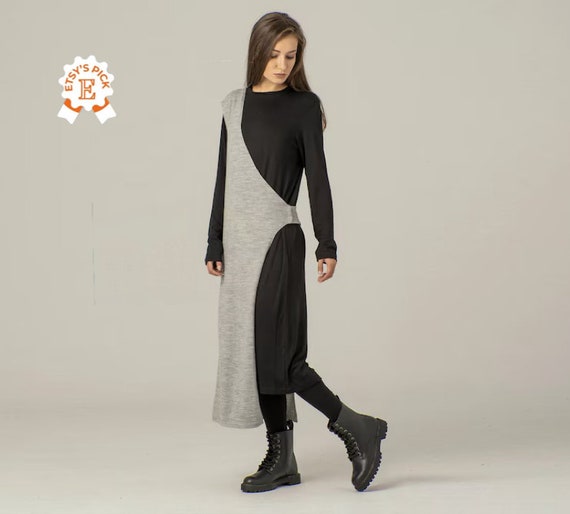 Wrap Wool Vest, Avantgarde Clothing, Vest Dress, Sleeveless Tunic, Grey Wool  Vest, Wool Tunic Dress, Loose Knit Vest, Extravagant Dress Vest - Etsy  Denmark