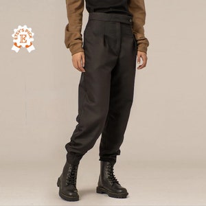 Winter Wool Pants, Dark Academia Clothing, Minimalist Harem Trousers, Baggy Tailored Pants, Winter Drop Crotch Pants, Pleated Oversize Pants