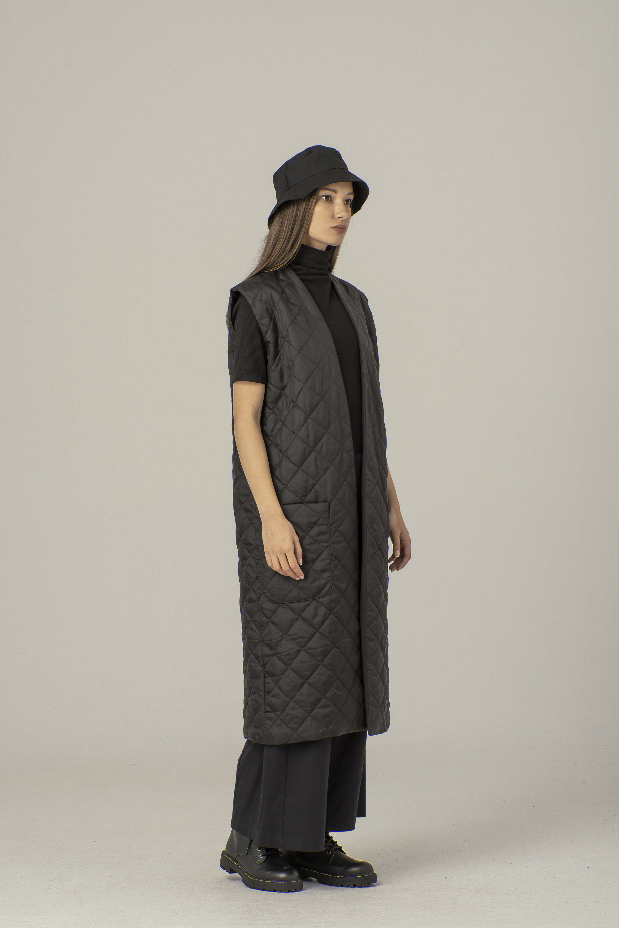 Maxi Goth Puffer Vest Long Down Jacket 