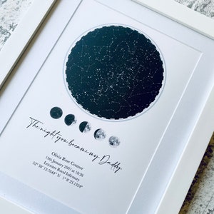 The Night You Became My | The Night Sky | Sky Star Map | New Baby Gift | Child Gift | Christening Gift | New Baby | Daddy Mummy Nanny Gift