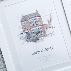 Personalised Watercolour House Portrait - Home Portrait - House Warming Gift - New Home Gift - First Home - Digital Art - Venue Watercolour