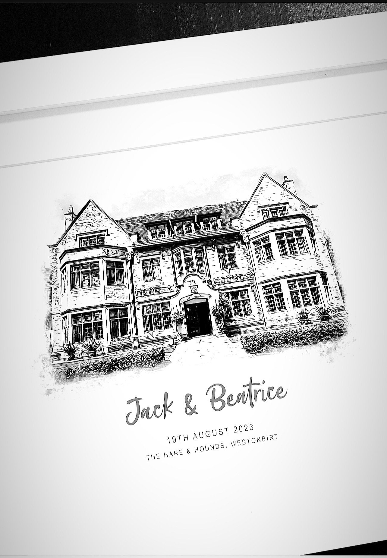 Personalised Wedding Venue Art - Custom Wedding Gift - Anniversary Gift ...