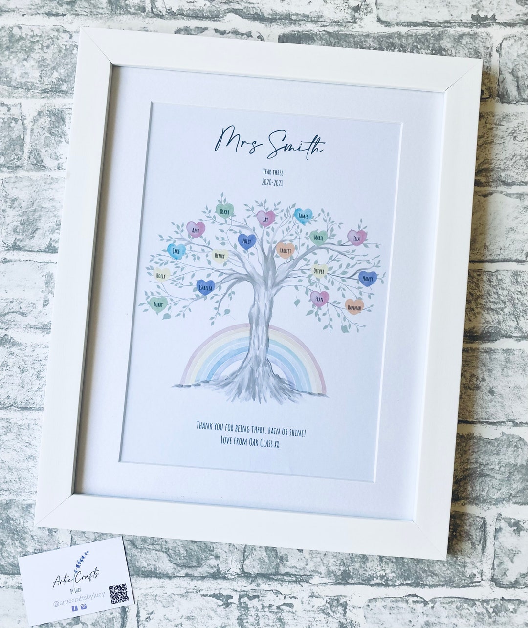 Thank You Teacher Gift | Class Rainbow Print | Nursery Teaching ...