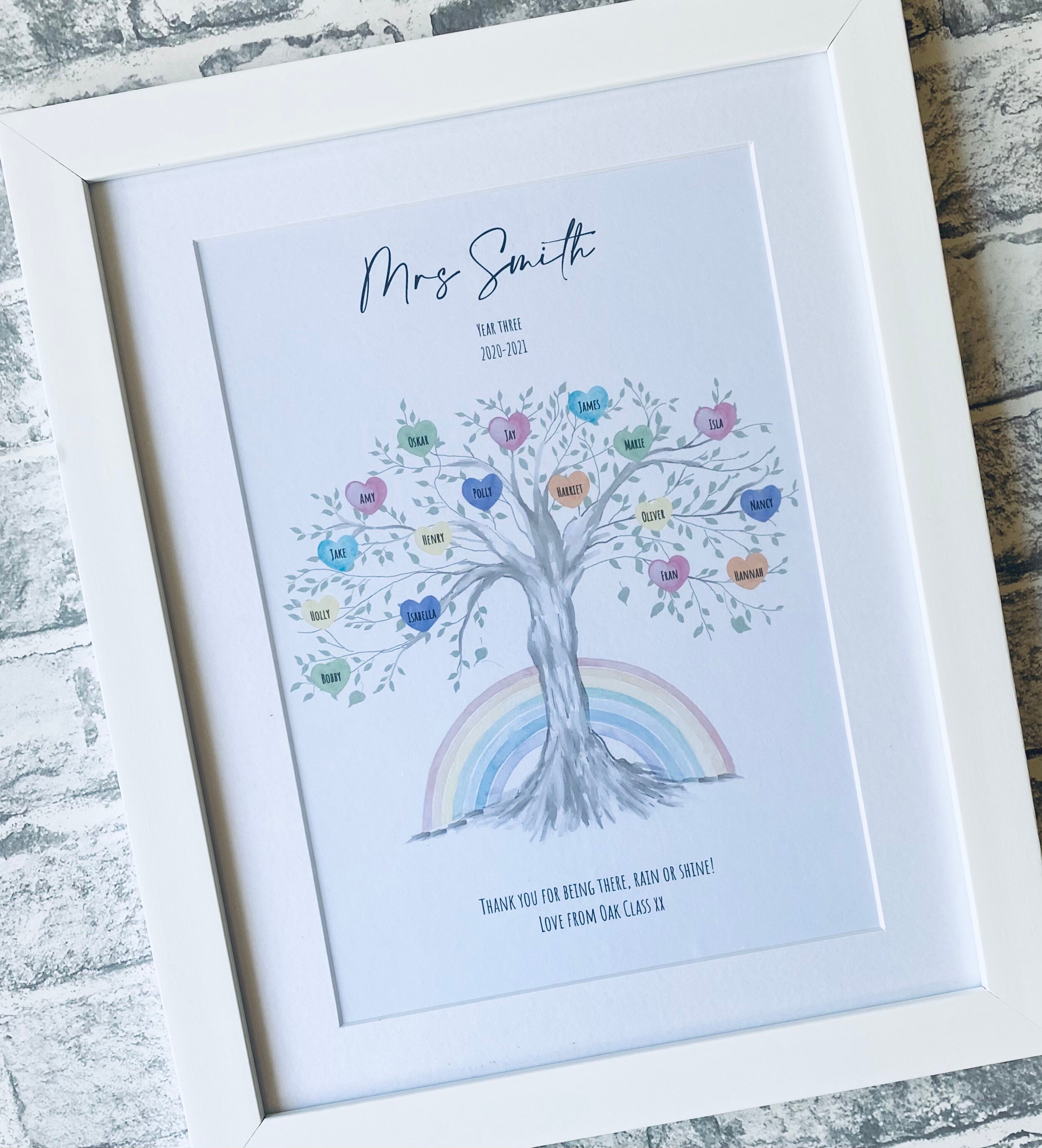 Thank You Teacher Gift | Class Rainbow Print | Nursery Teaching ...