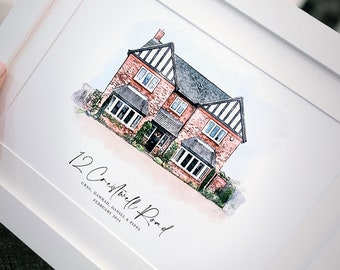 Personalised Watercolour House Portrait - Home Portrait - House Warming Gift - New Home Gift - First Home - Digital Art - Venue Watercolour