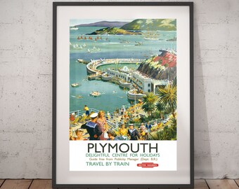 Vintage British Rail Plymouth Mayflower Railway Poster A4//A3//A2//A1 Print