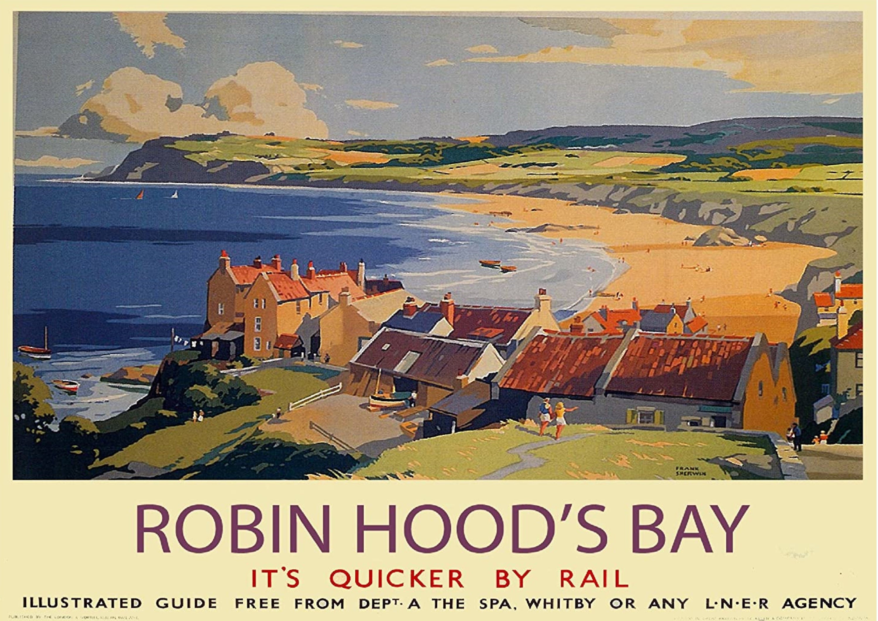 Robin hood's bay robin hood's bay poster robin Etsy