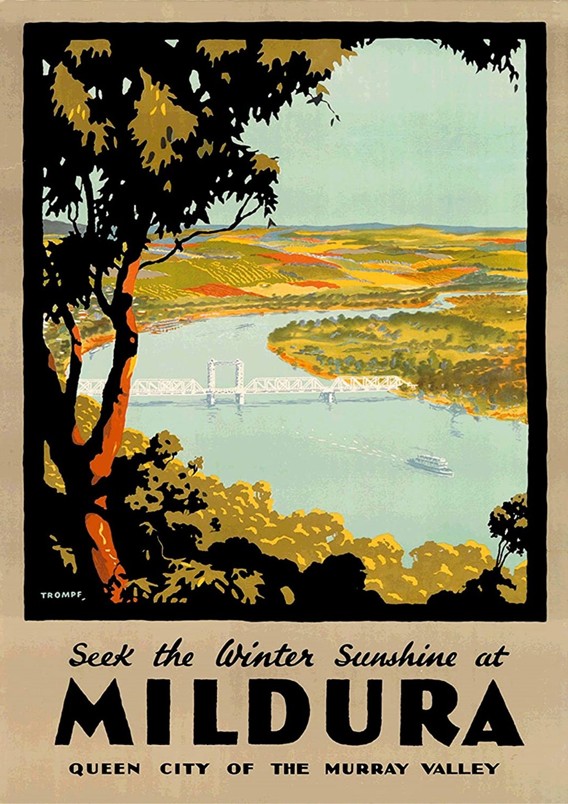 Mildura Mildura Travel Poster Mildura Poster Mildura Print Etsy