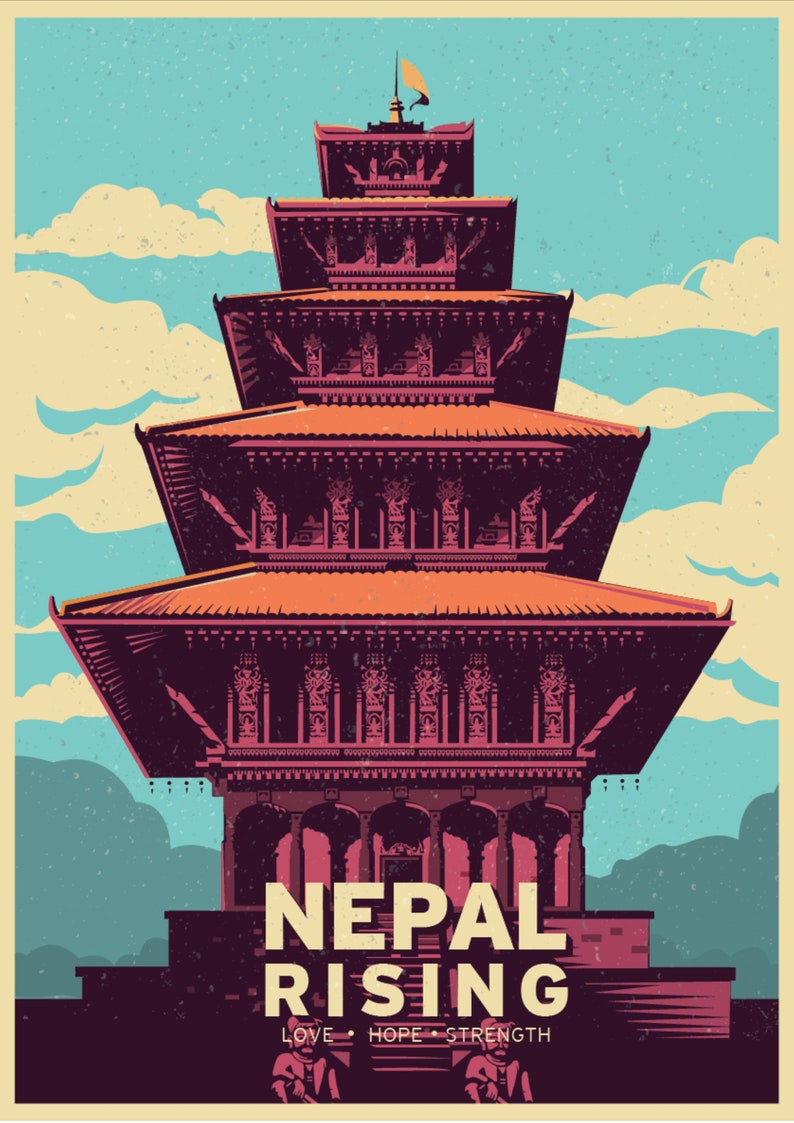 Nepal Nepal Travel Poster Nepal Poster Nepal Print Nepal Etsy