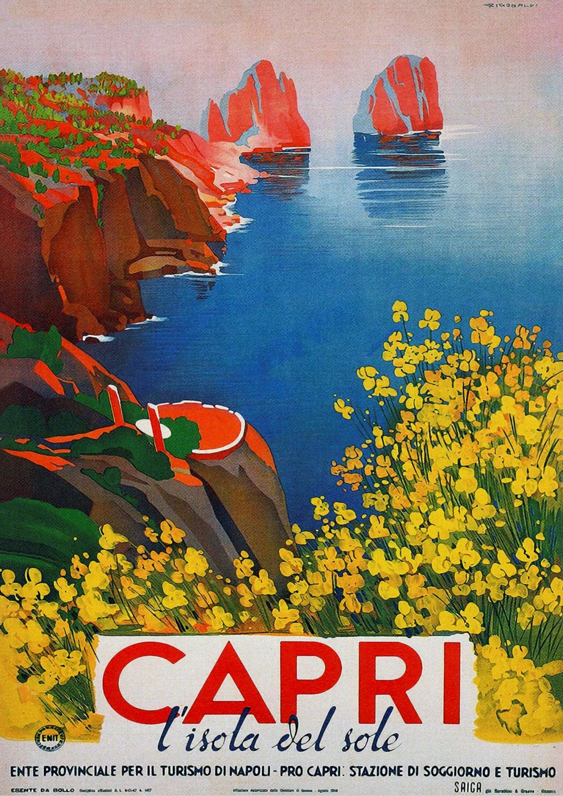 capri travel poster