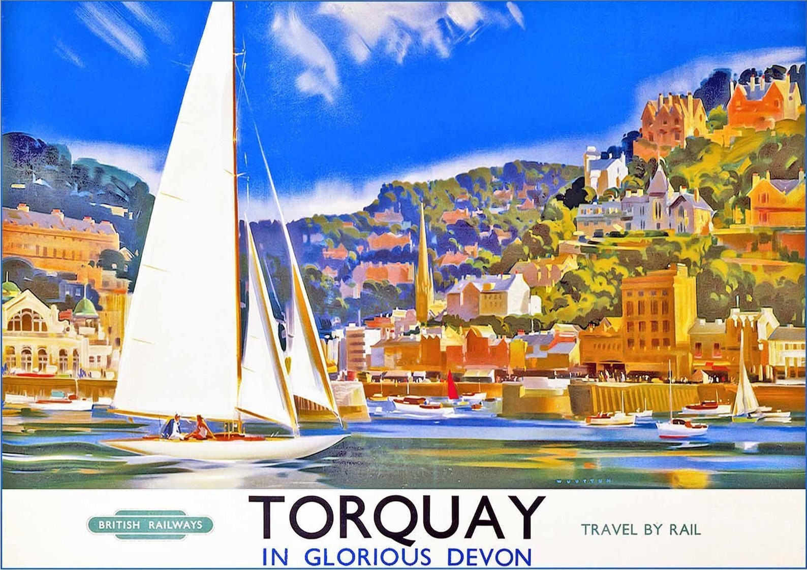 Torquay torquay travel poster torquay poster torquay print Etsy