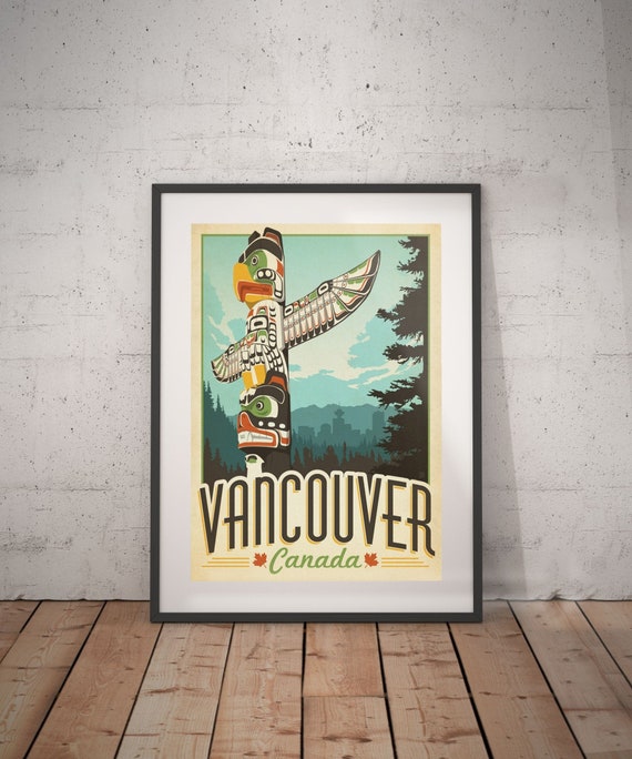 Vancouver vancouver travel poster vancouver poster Etsy