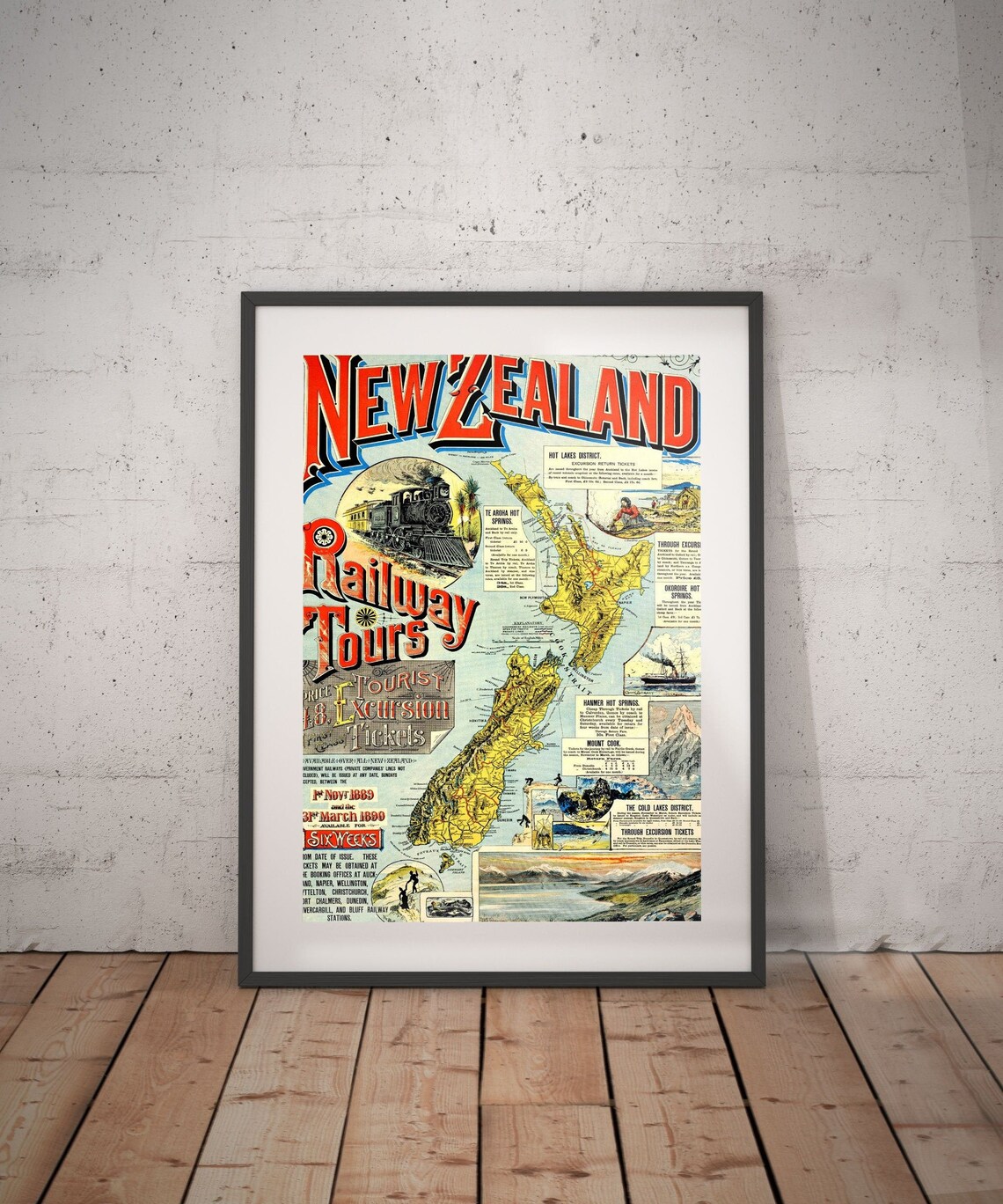 New zealand new zealand travel poster new zealand poster Etsy