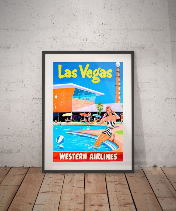 Las vegas las vegas travel poster las vegas poster las | Etsy