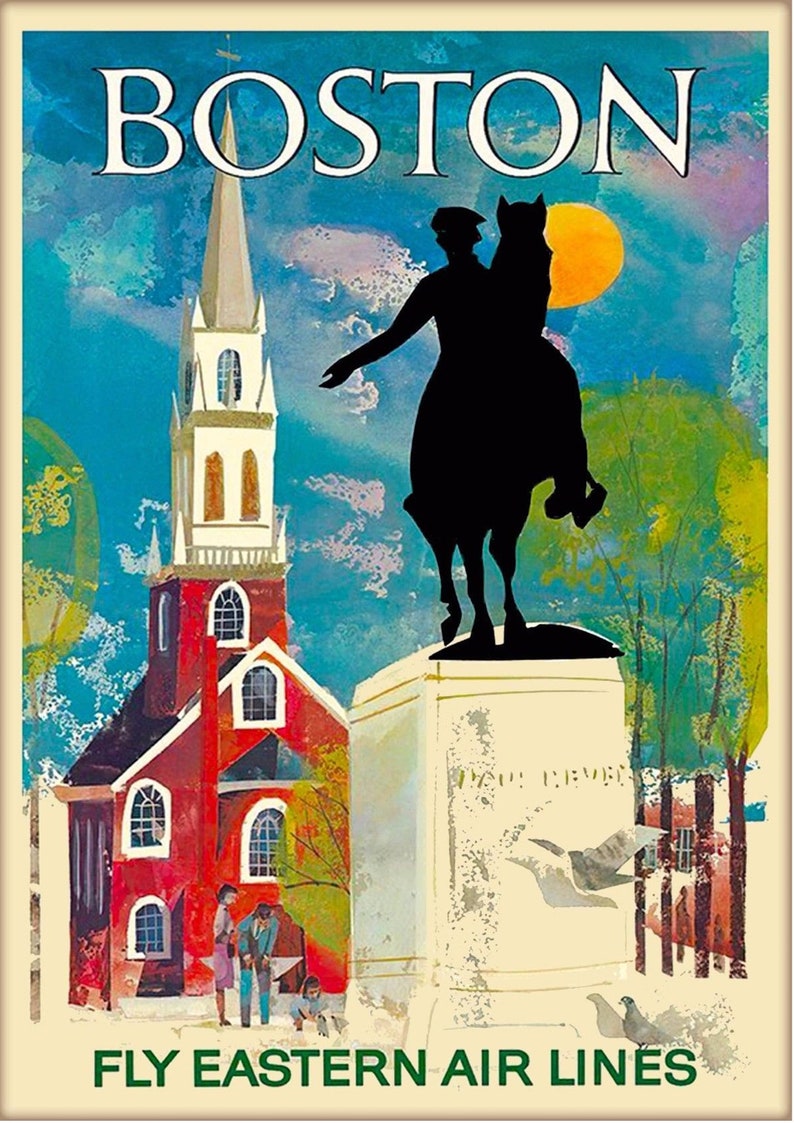 Bostonboston travel poster boston poster boston print Etsy