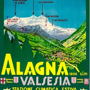 Alagna val sesia alagna travel poster alagna poster alagna | Etsy