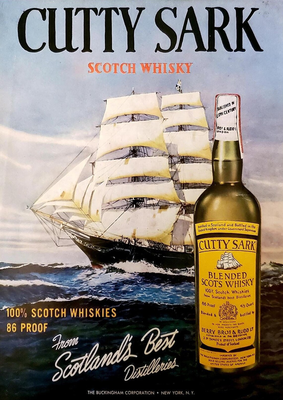 Cutty sark cutty sark whisky poster whisky vintage poster | Etsy
