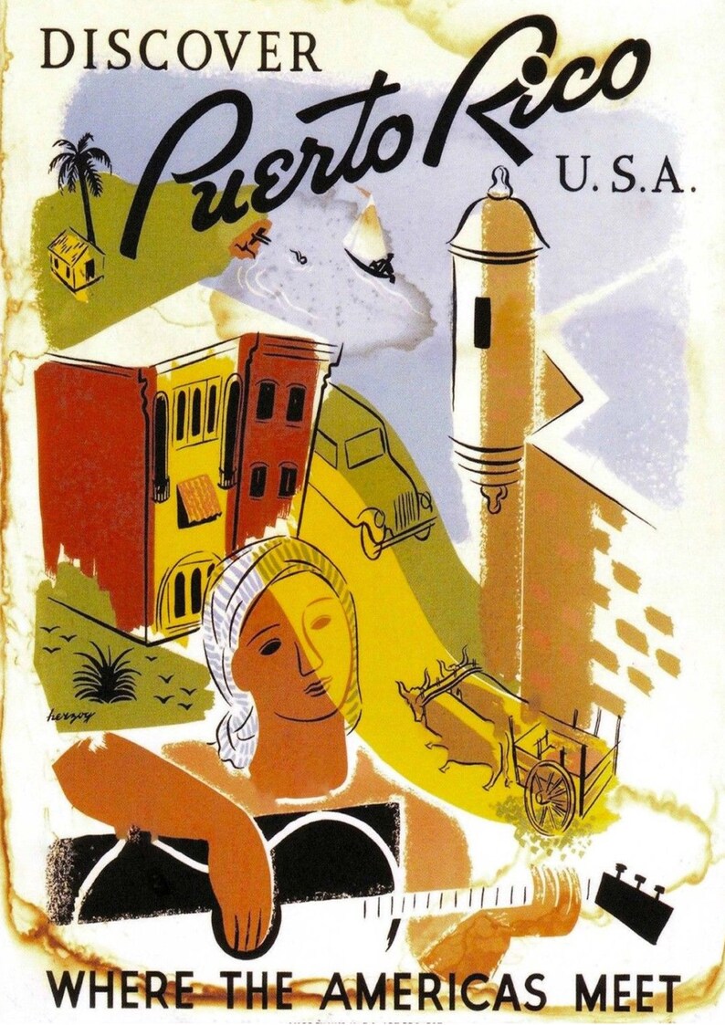 Puerto Rico Puerto Rico Travel Poster Puerto Rico Poster Etsy