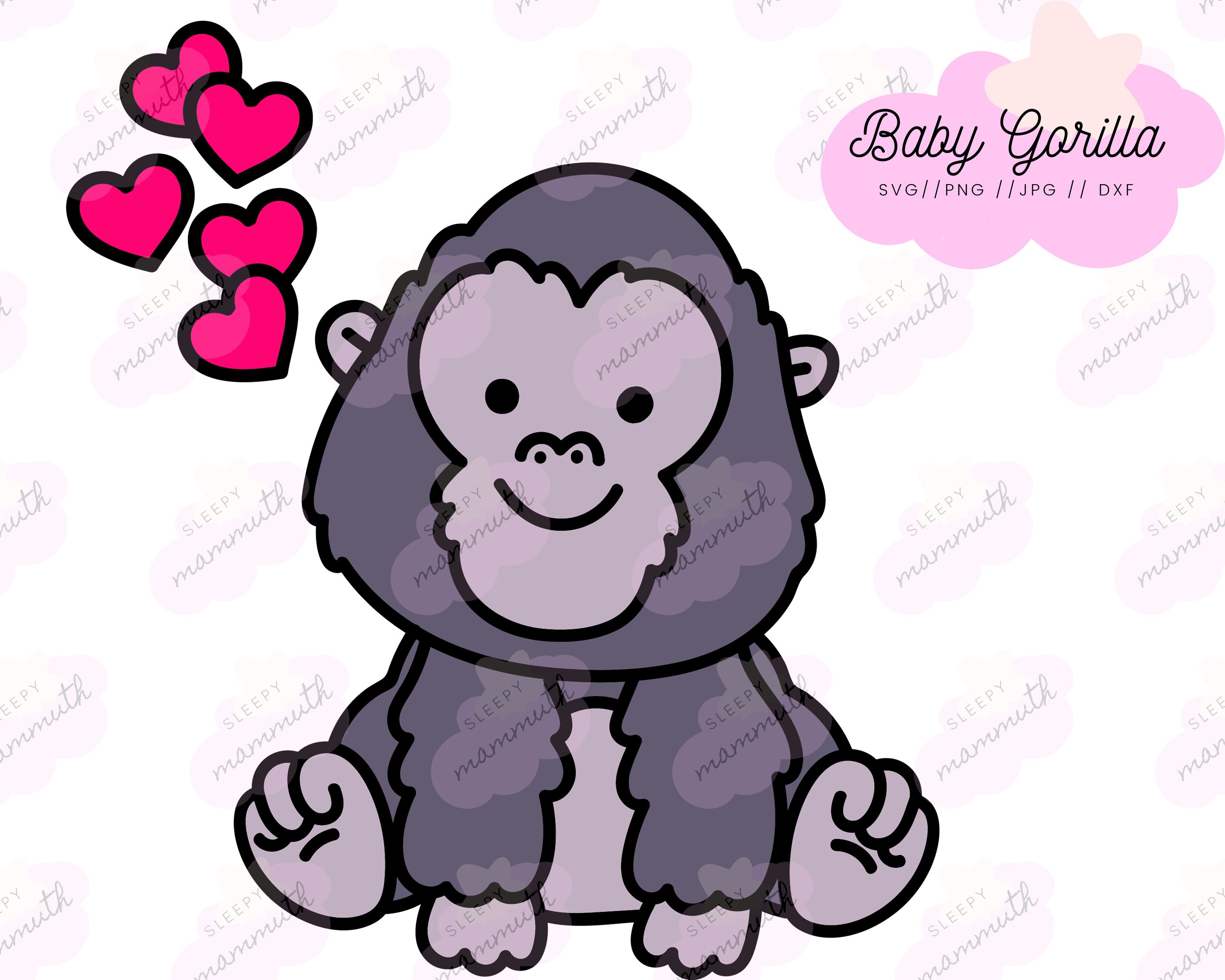 Download Baby Gorilla Svg Baby Monkey Svg Monkey Cricut Jungle Etsy