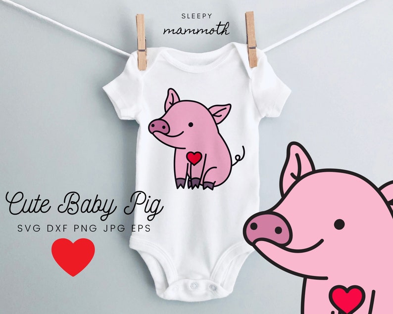 Baby Pig SVG SVG Files Pig SVG Farm Animals Cricut Pig | Etsy