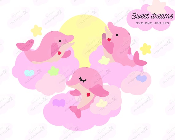Download Dolphin Family Svg Sweet Dreams Clipart Sleepy Animal Svg Etsy