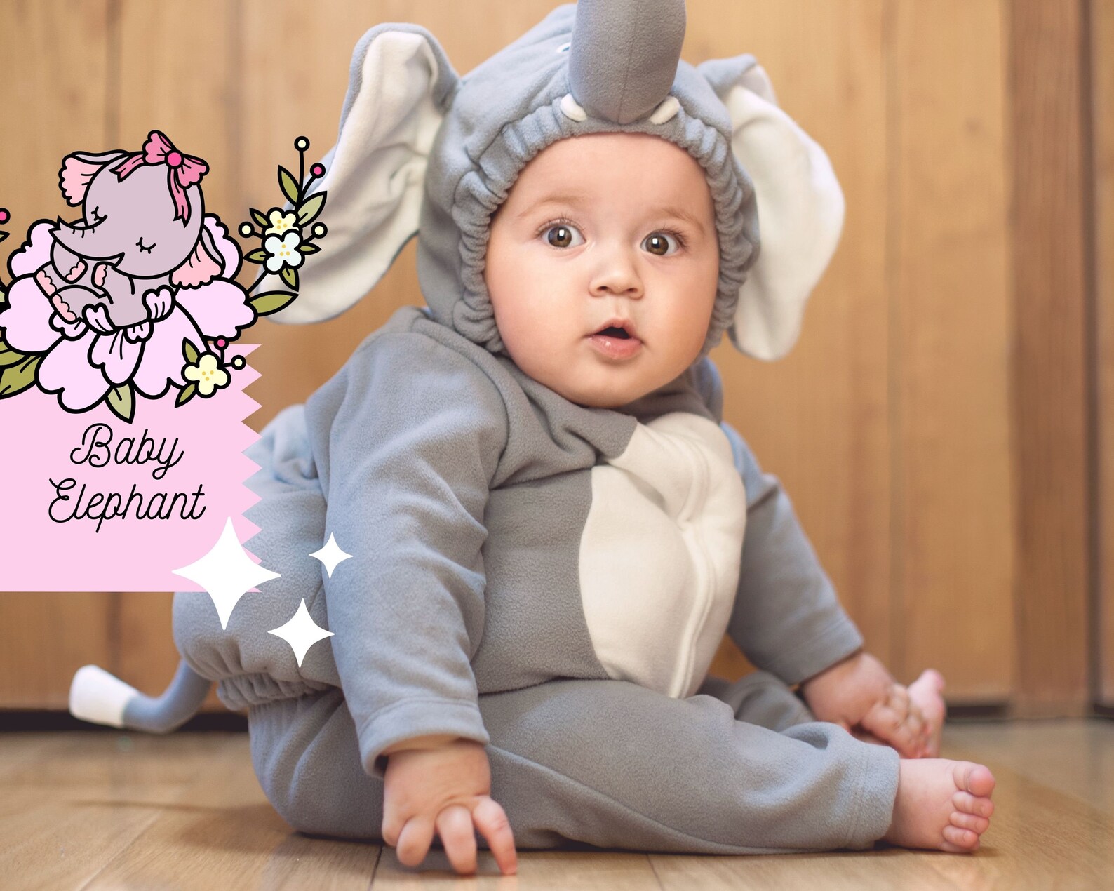 Baby Elephant SVG Floral Baby SVG for Newborn Cute ...