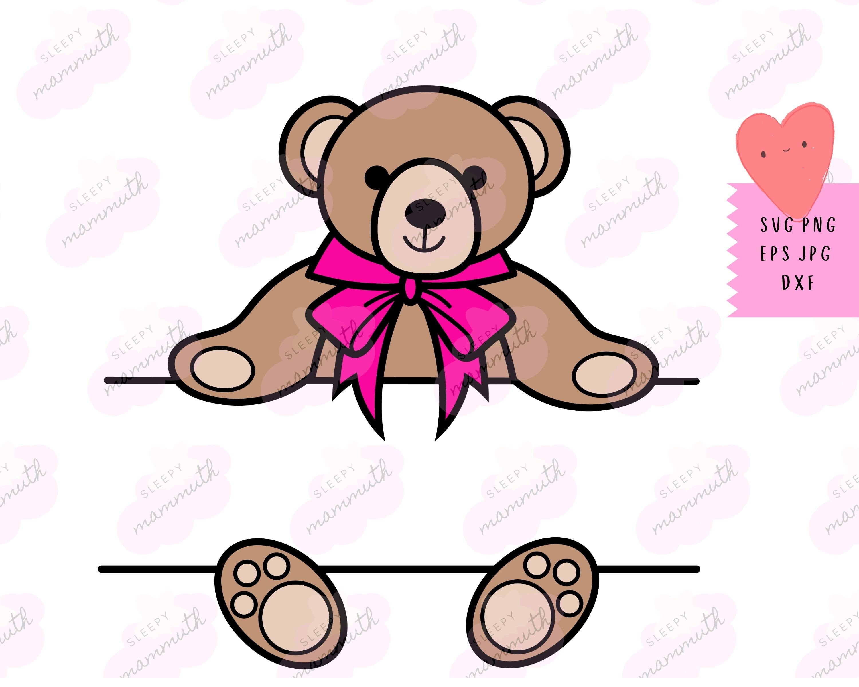 Teddy Bear SVG - Split Monogram SVG, New Baby SVG (1750538)
