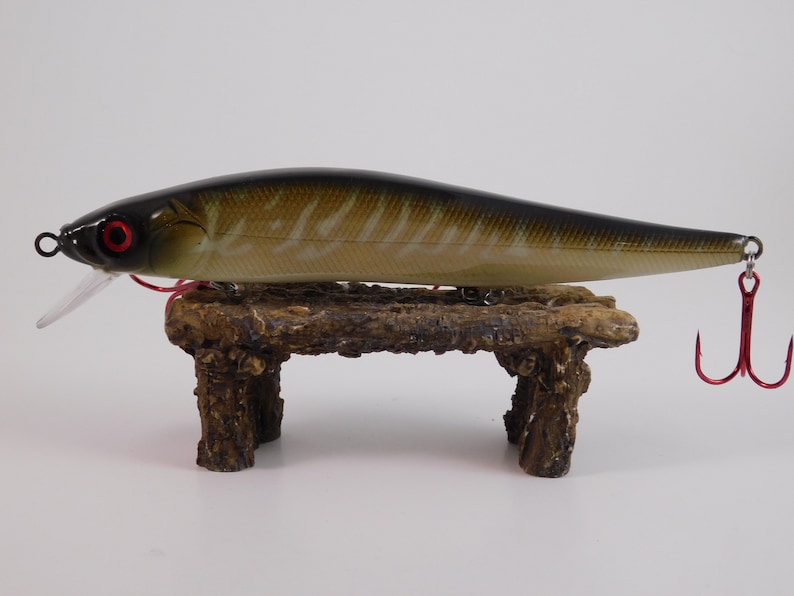 Custom Airbrushed Painted Pattern Fishing Lure Crankbait Handpainted Unique Design In Depth Colors Baits Hooks Artistically Crafted Jerkbait