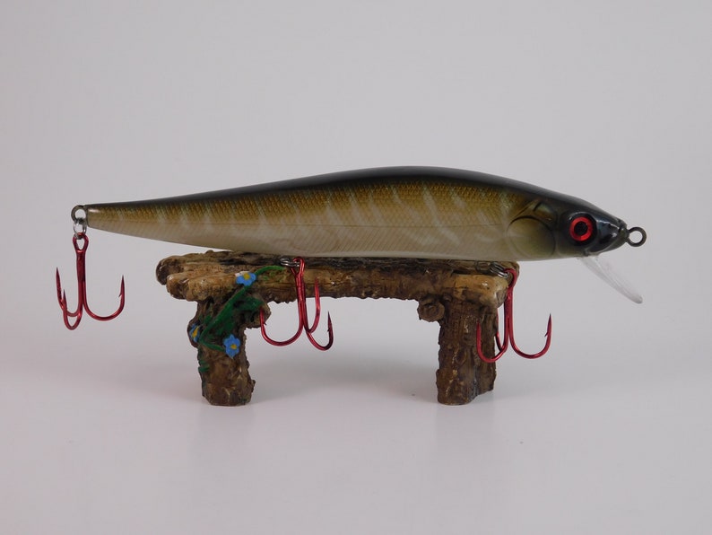 Custom Airbrushed Painted Pattern Fishing Lure Crankbait Handpainted Unique Design In Depth Colors Baits Hooks Artistically Crafted Jerkbait