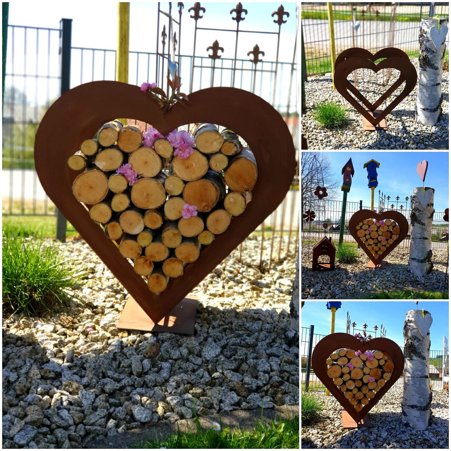 Herz aus Metall HolzRegal EdelRost Gartendeko Etsy