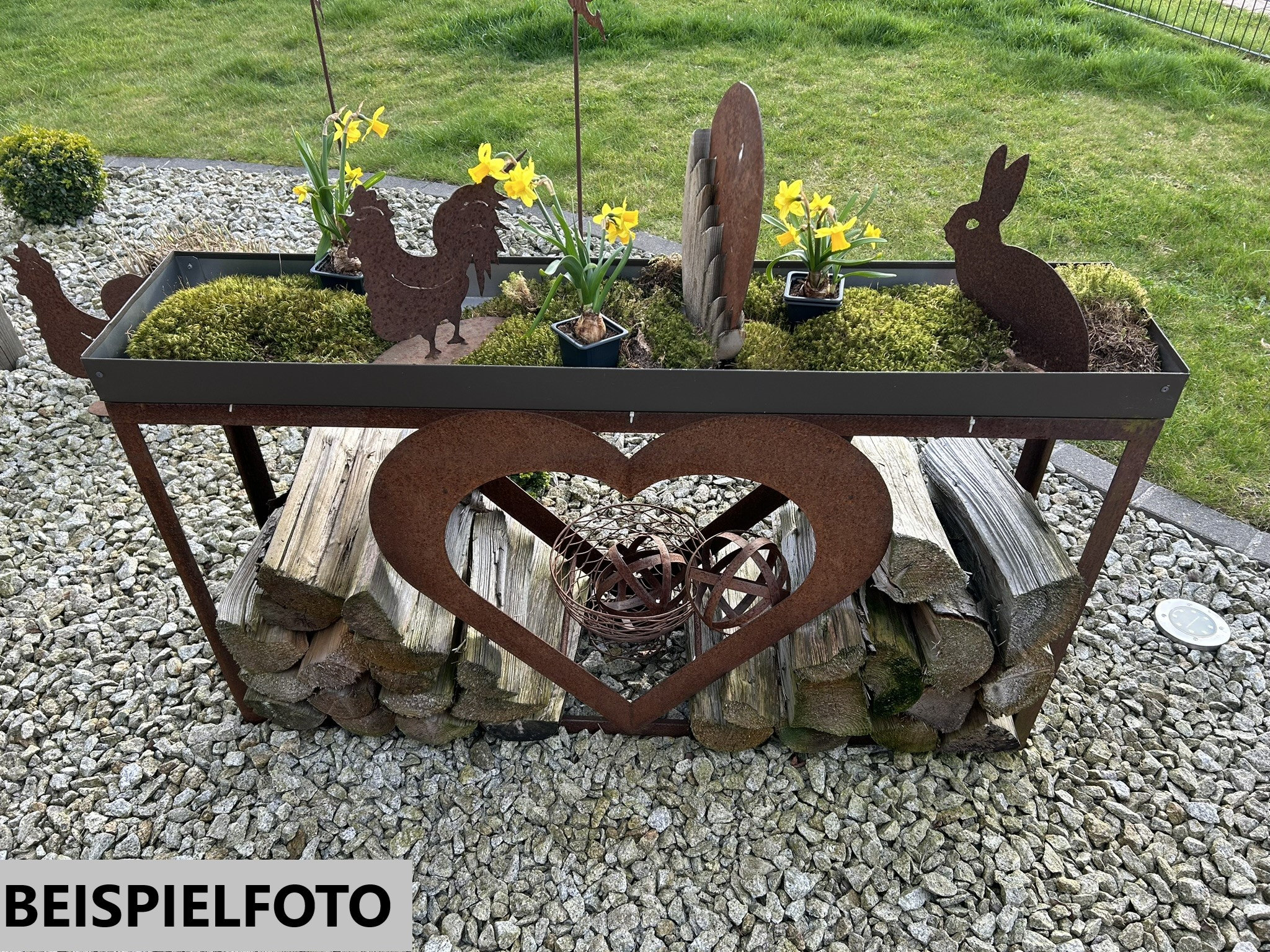 Rost Deko Für Garten Terma Rost-Herz Kaminholzrega Produktbild-Vorschau 6